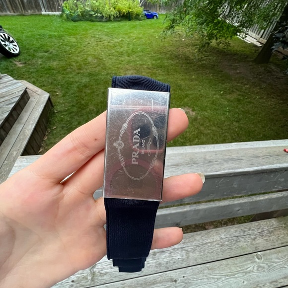 PRADA MILANO Nylon Navy Belt Women’s size 34” Made in Italy - Picture 6 of 12